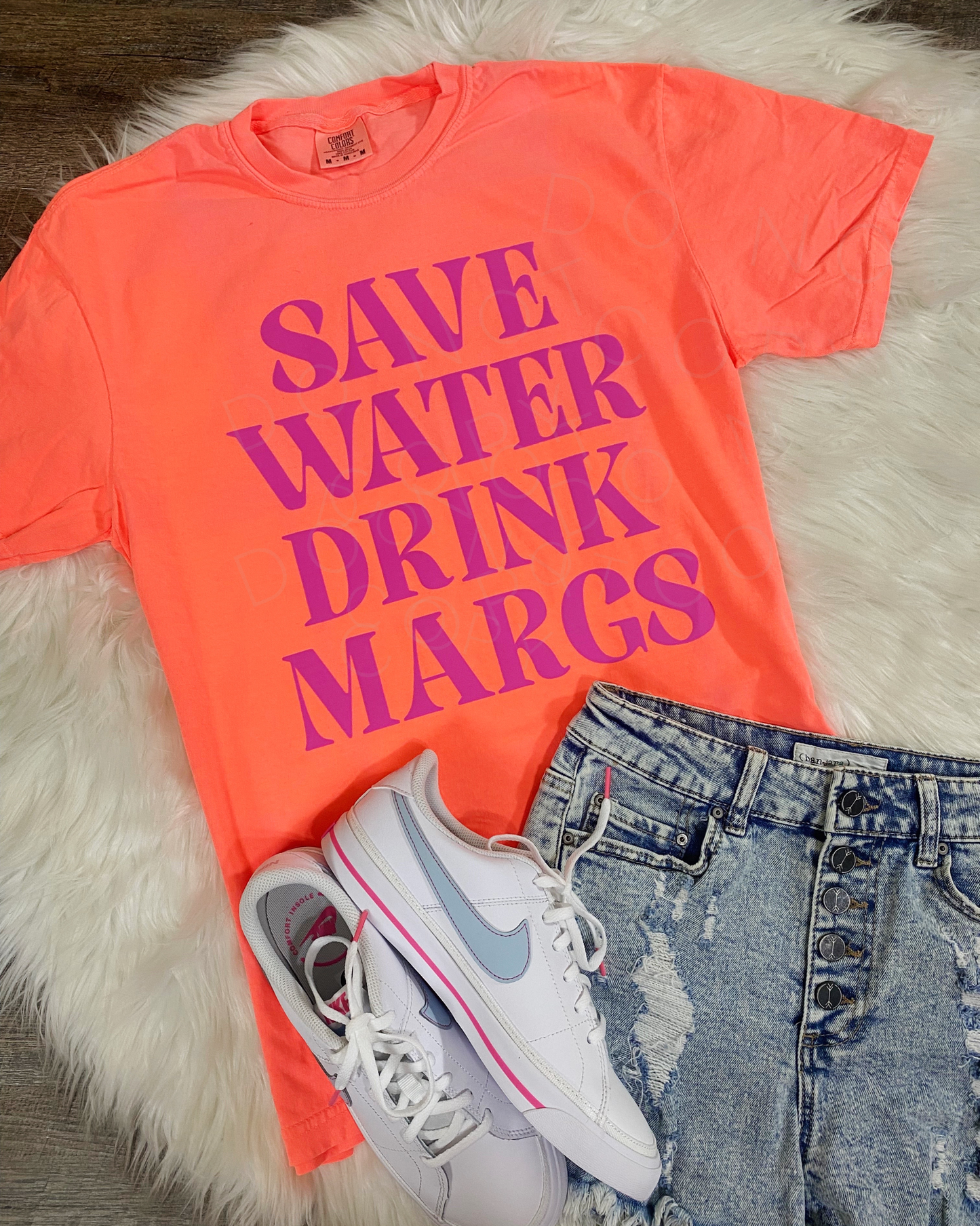 Save Water Drinks Margs PUFF Ink Graphic Tee