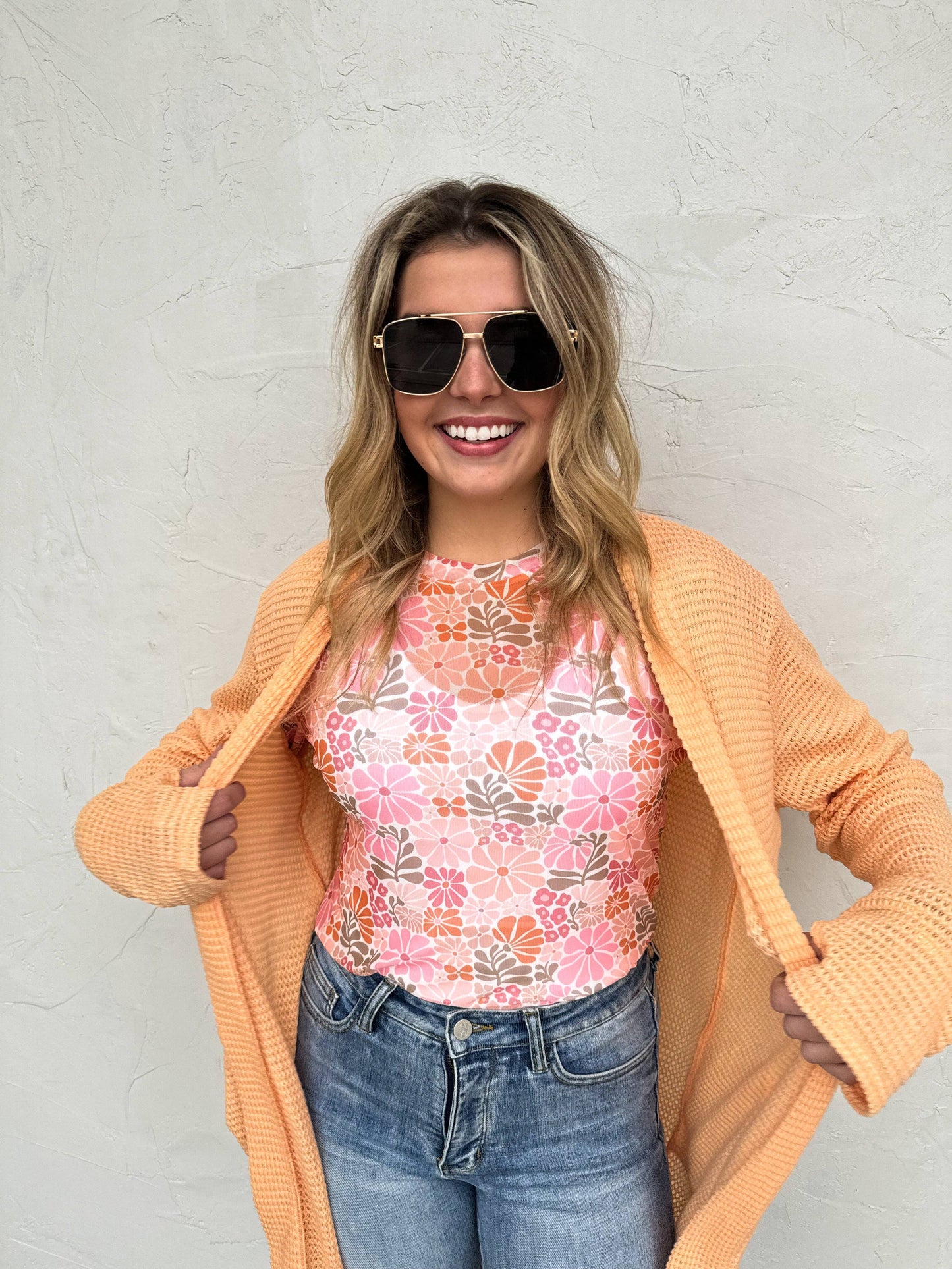 RETRO/VINTAGE FLORAL MESH TOPS