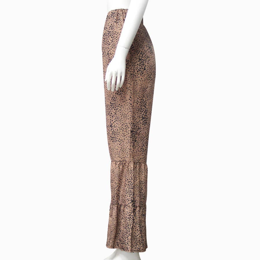 Fashion leopard print flared wide-leg pants