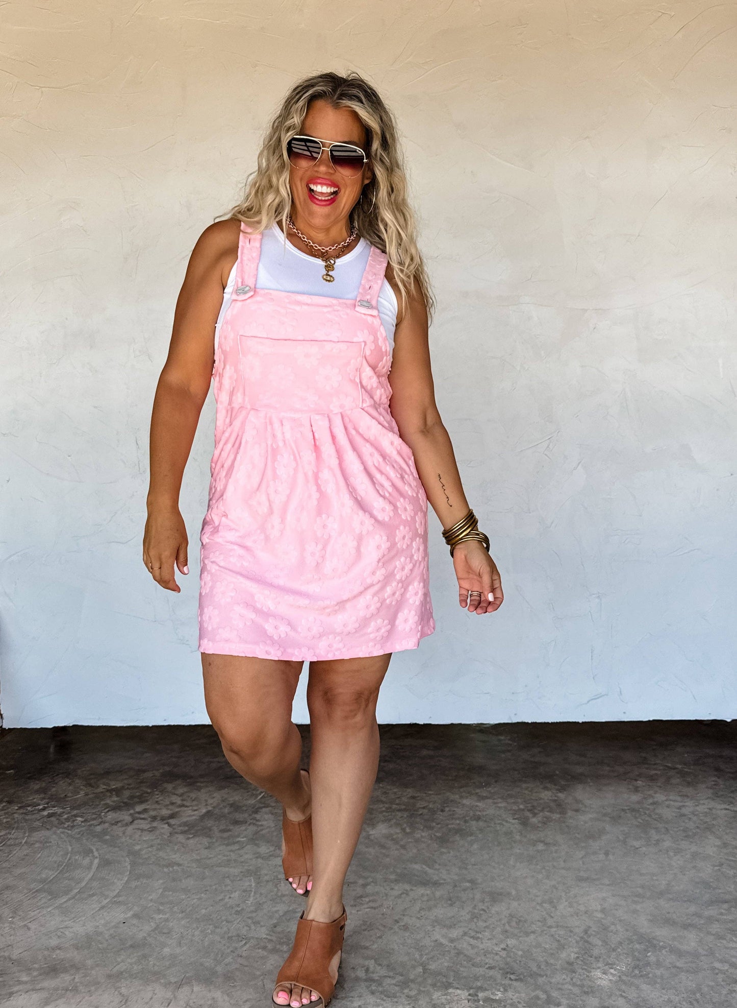 SUNSHINE & DAISIES OVERALL DRESS