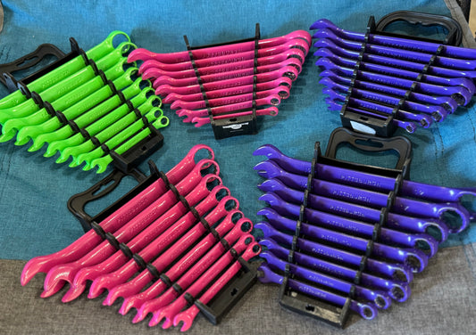 Purple 9 piece SAE wrench set