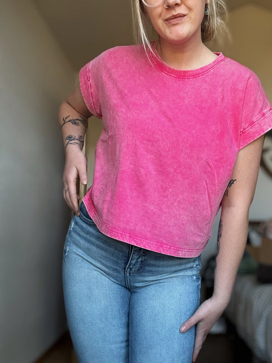 Cuffed Cotton Short Sleeve Tee