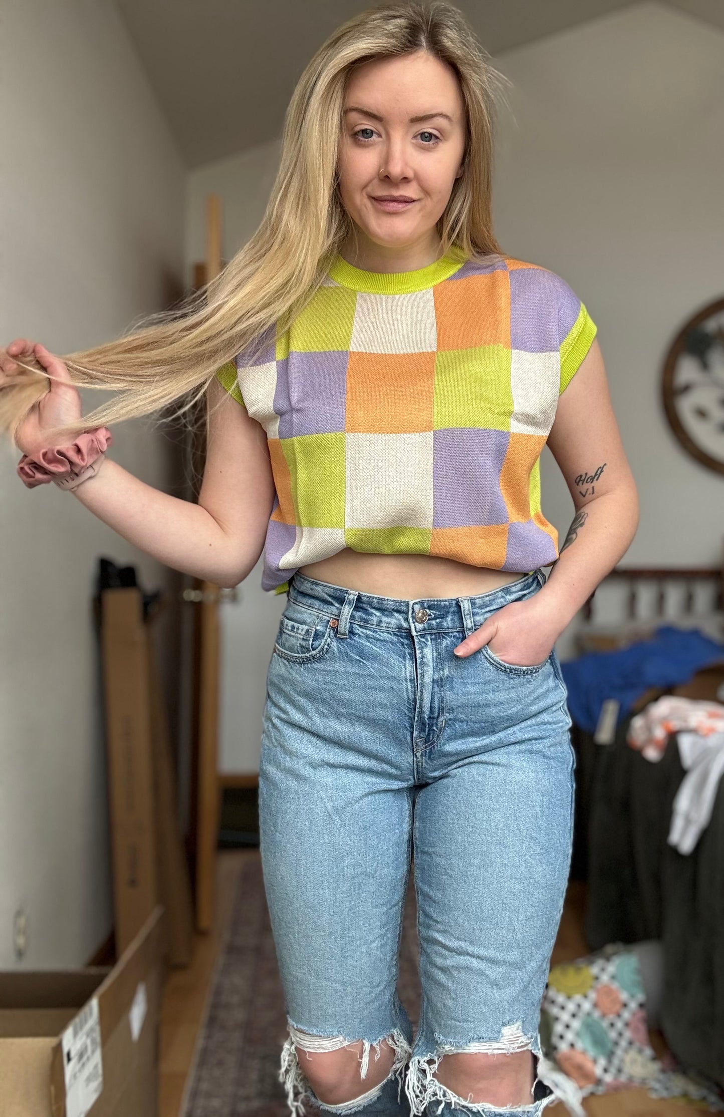 Colorblocked Sweater Top