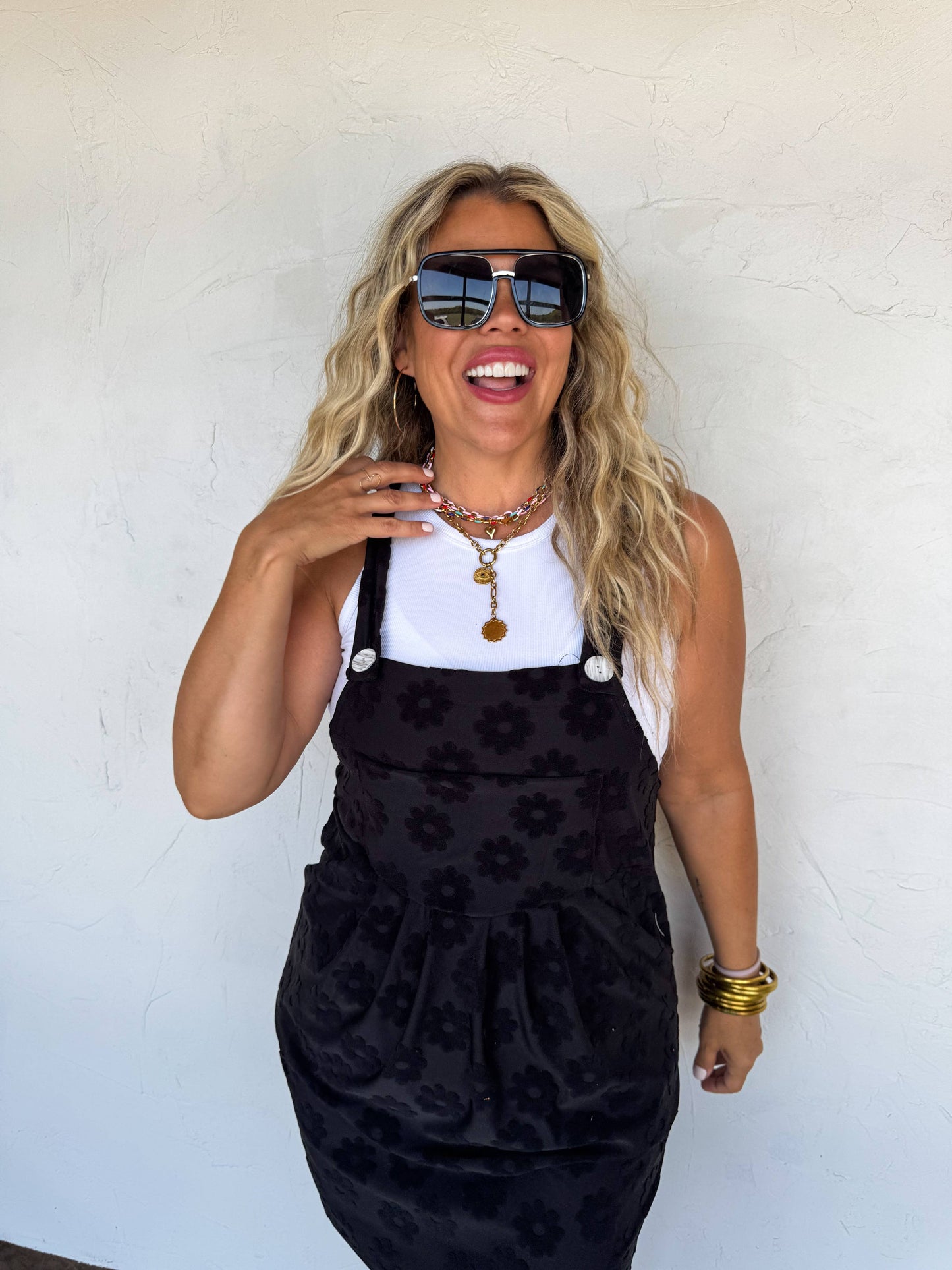 SUNSHINE & DAISIES OVERALL DRESS