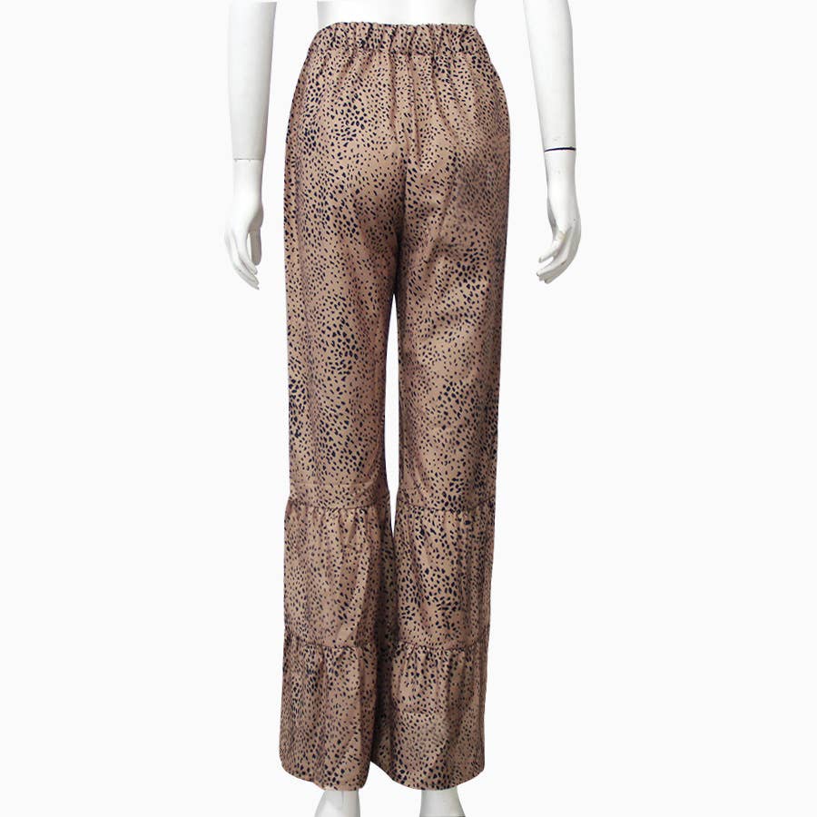 Fashion leopard print flared wide-leg pants