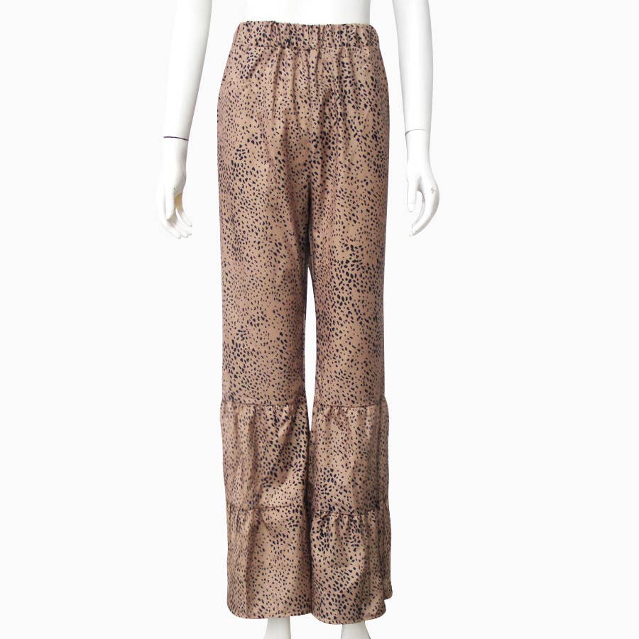 Fashion leopard print flared wide-leg pants