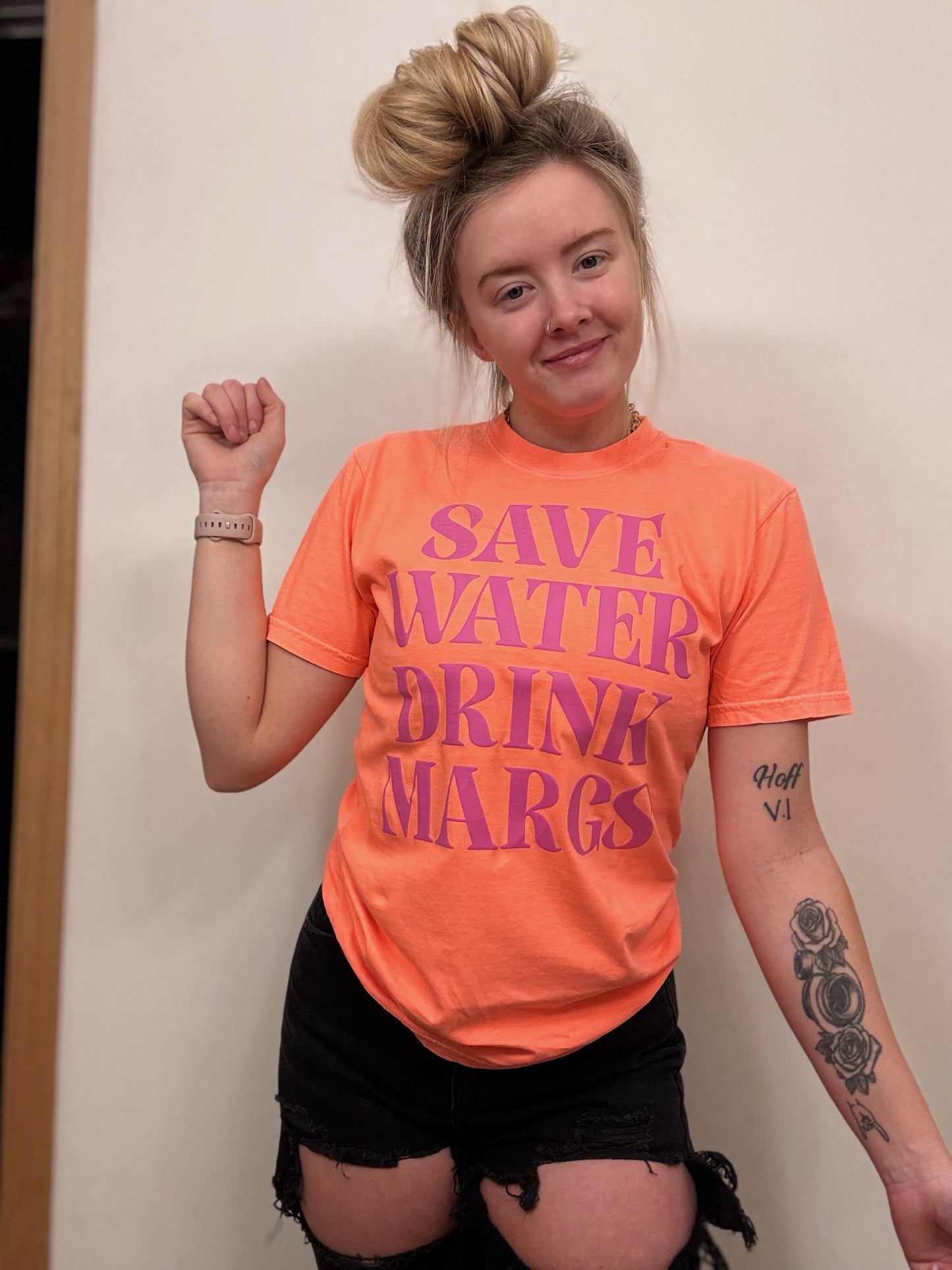 Save Water Drinks Margs PUFF Ink Graphic Tee