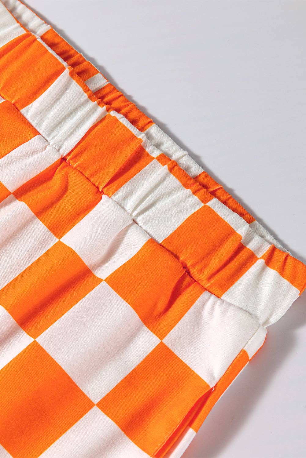 Orange Checkerboard Tee and Shorts Lounge Set