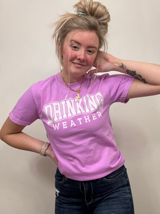 Neon Day Drinking Weather Graphic Tee Comfort Colors