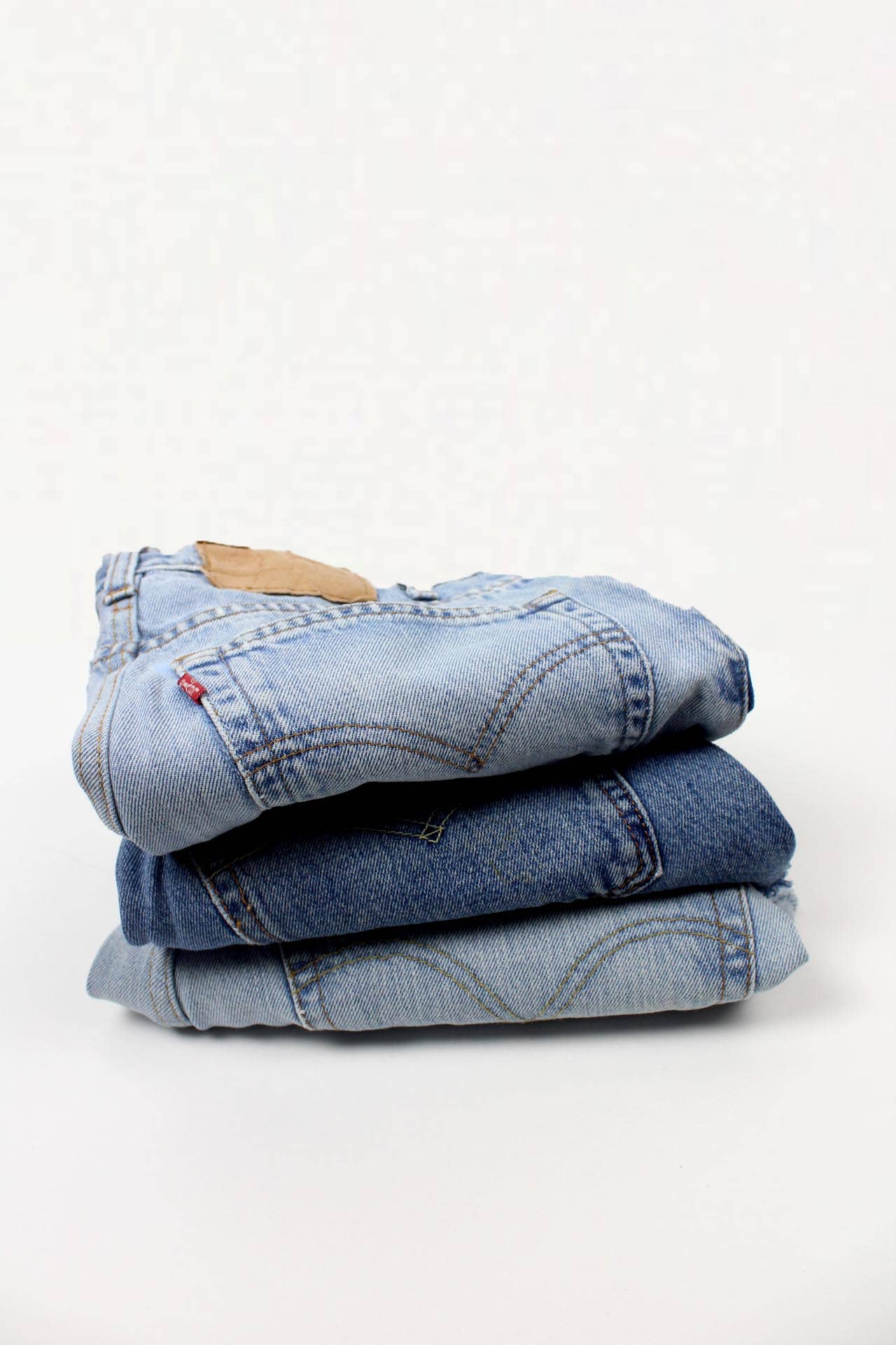 LEVI High-Rise Upcycled Denim Cutoff Shorts - Frayed
