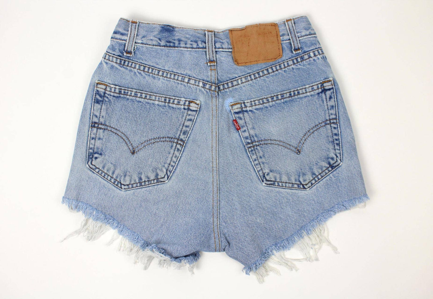 LEVI High-Rise Upcycled Denim Cutoff Shorts - Frayed