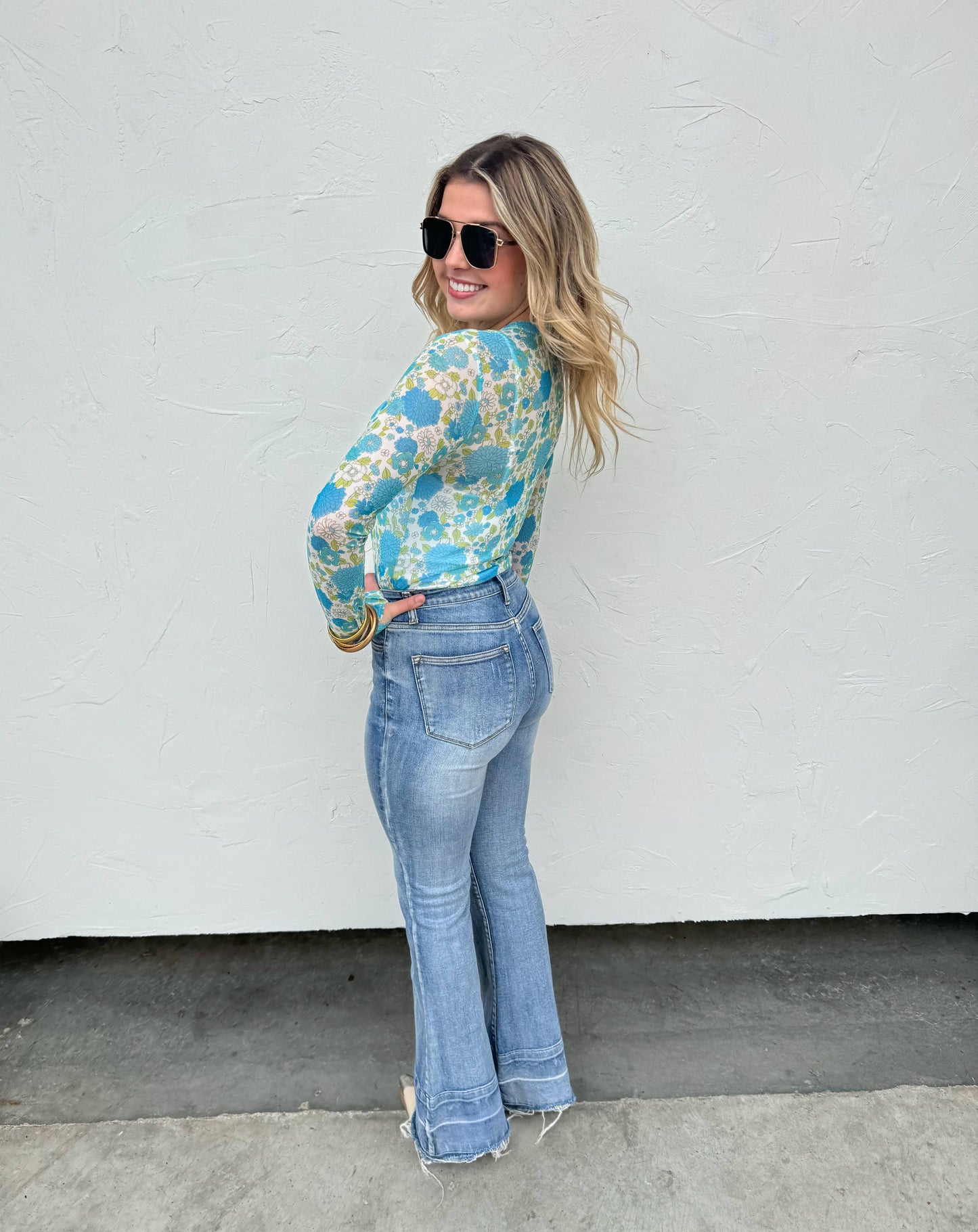 RETRO/VINTAGE FLORAL MESH TOPS