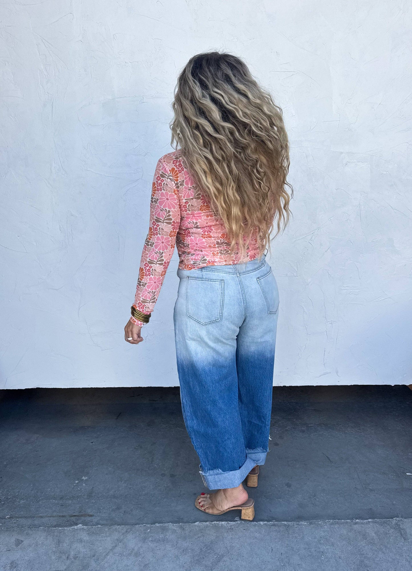 RETRO/VINTAGE FLORAL MESH TOPS
